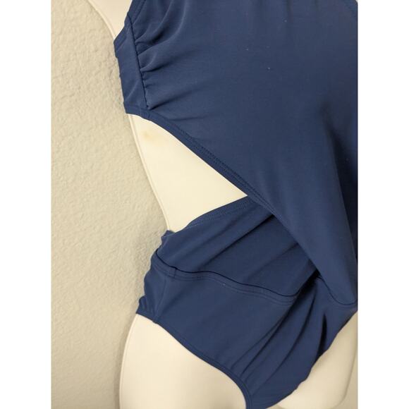 TORY‎ BURCH Wrap Halter One Piece Swimsuit Capri Blue Resort Cruise 36528 Sz S - Picture 5 of 8